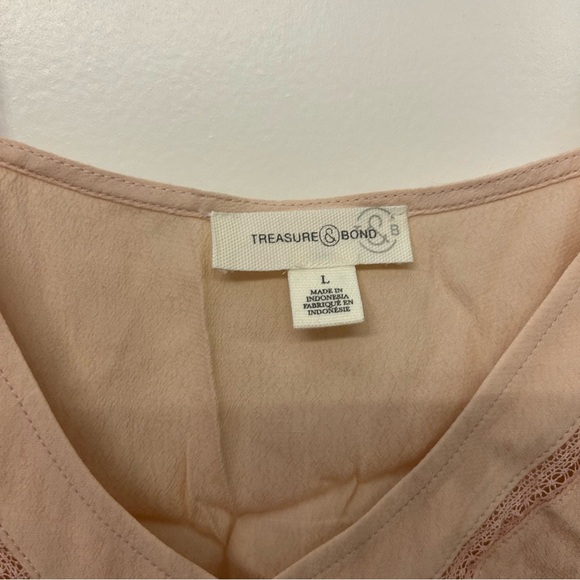 Treasure & Bond Lace Inset Camisole Pink Peach L - Picture 3 of 6